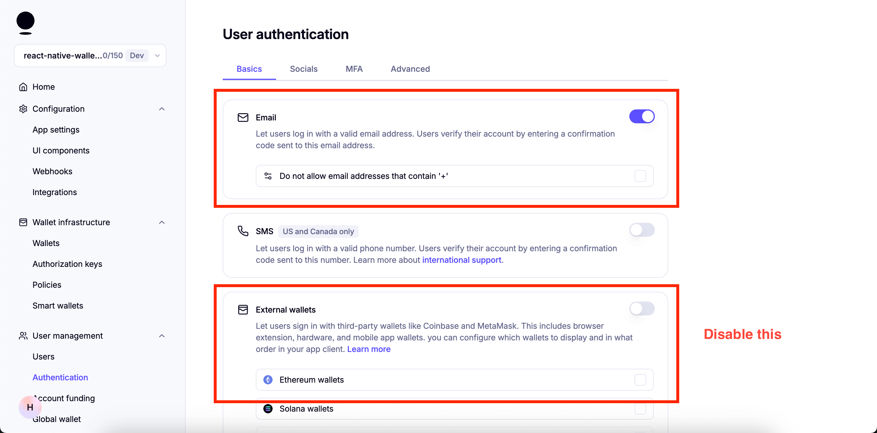 enable email